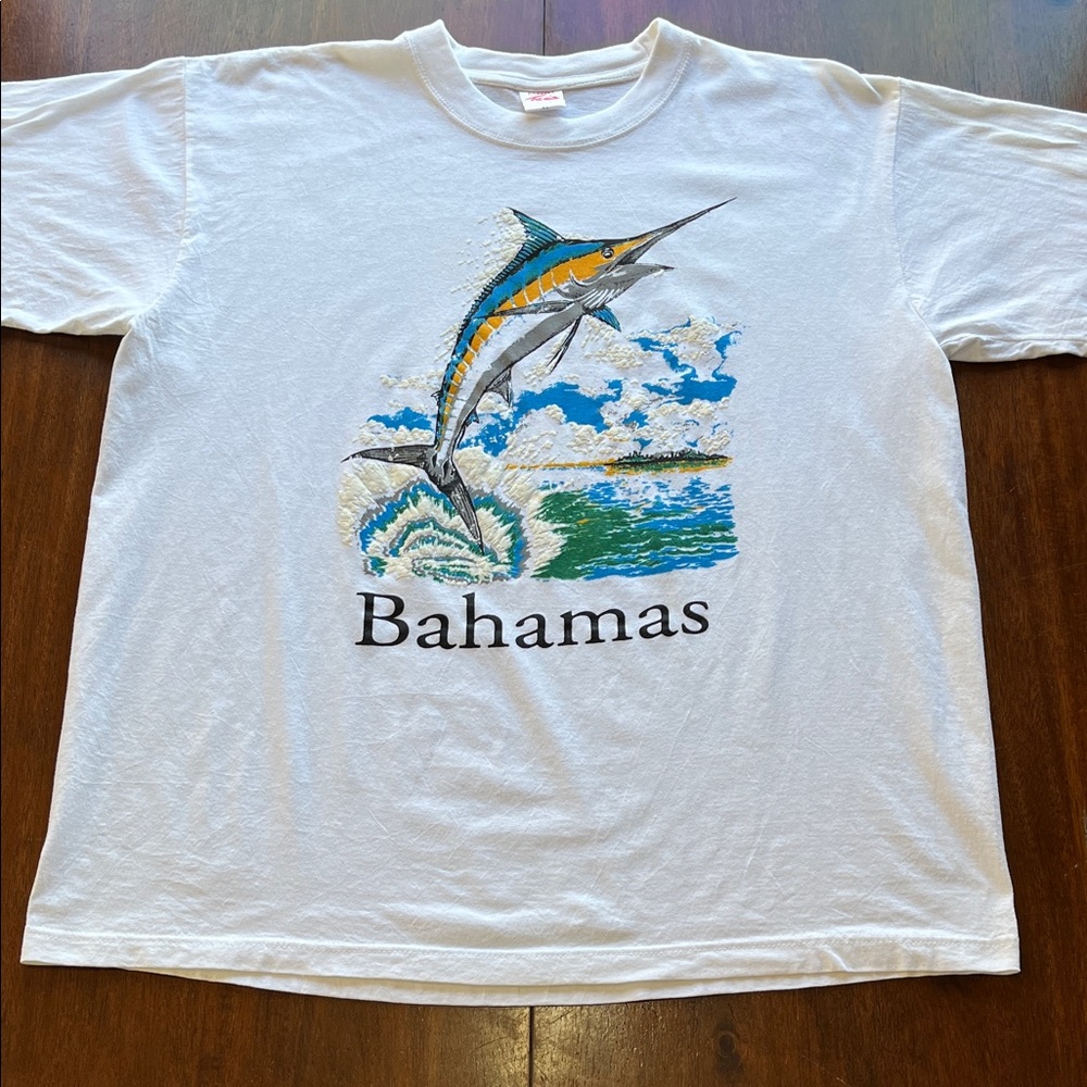 VTG Bahamas Marlin Graphic Tee Size XL
